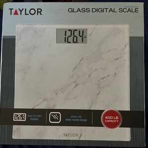 🌟 Taylor Glass Digital Scale - Marble White NIB 🌟